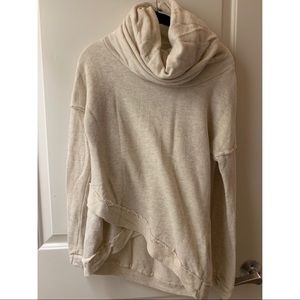 Cowl Neck Long Sleeve Tan Sweater